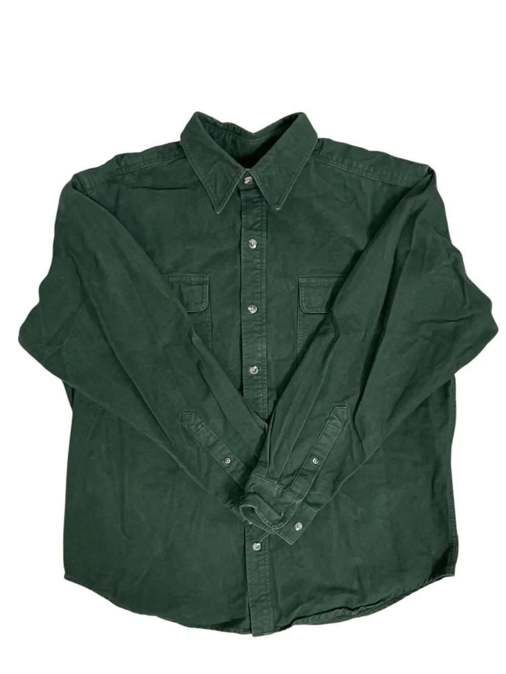 Guide Series Green Shirt Small Button Down Cotton Outdoor Casual